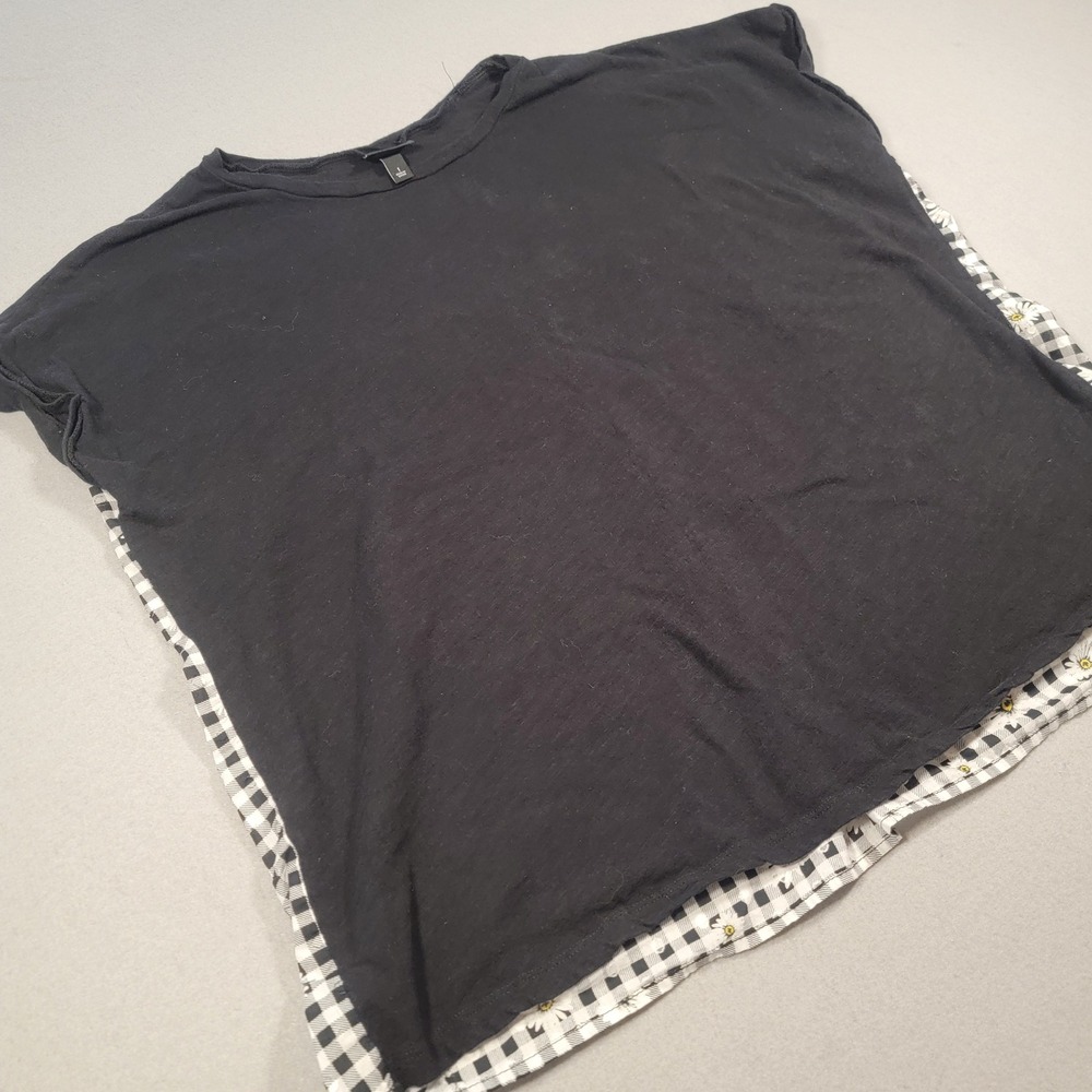 Torrid Sleeveless T-Shirt Gingham Daisy Print Size 1 Women's Loose Fit Boho Top - Picture 2 of 7
